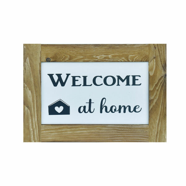 Les cadres Farmhouse faits main de COSYHOME à personnaliser. Ici un message de bienvenue à la maison en anglais pour être dans le style farmhouse