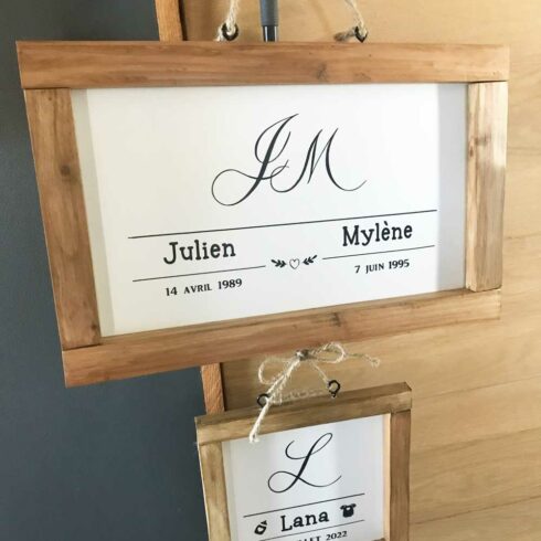 Les cadres faits main de COSYHOME à personnaliser pour la famille